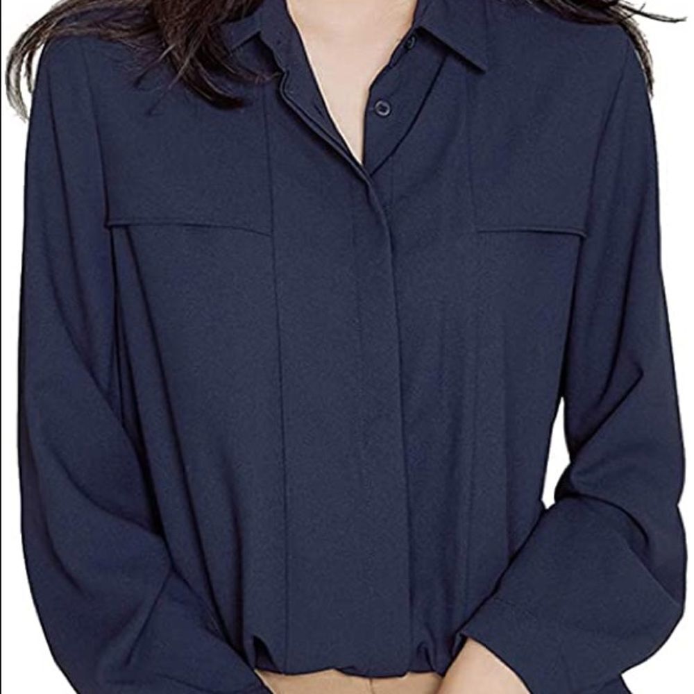 ✨INC Navy Button Down Blouse✨